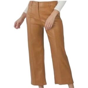 7 For All Mankind Tan Women's Vegan Leather Trousers
